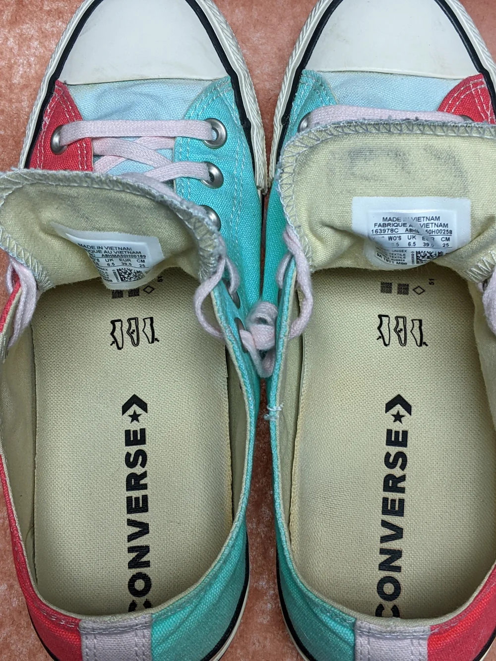 Converse All-Star Unisex Sneakers Pastel  Multi Colors - Used Fair - Picture 7 of 12